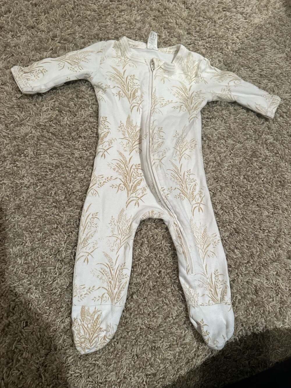 Kate Quinn Organic Cotton Botanical Print Footed Zipper Sleeper 0-3M